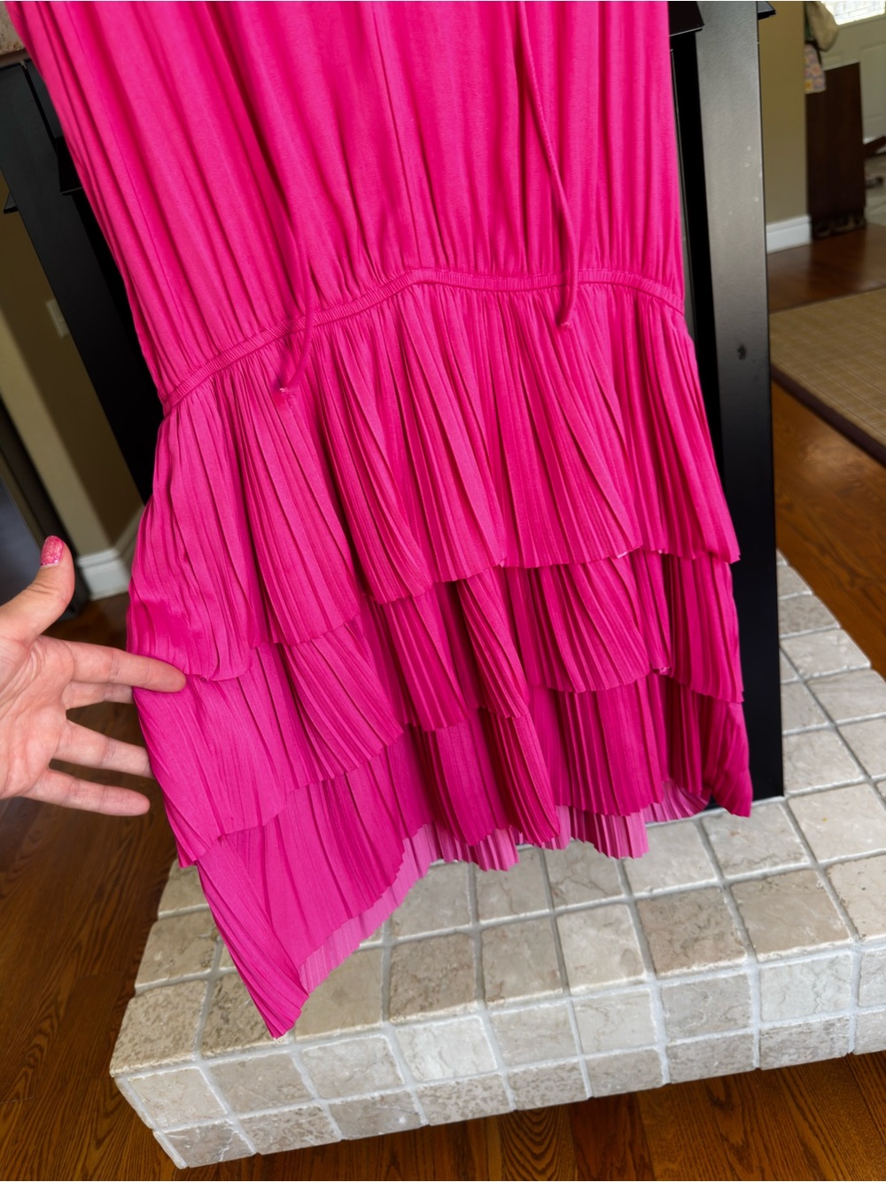 Current Air Zoey Magenta Pink Satin Drop Waist Mini Dress College Rush Sorority - Picture 4 of 5
